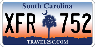 SC license plate XFR752