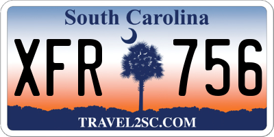 SC license plate XFR756