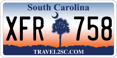 SC license plate XFR758