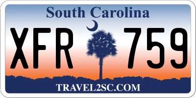 SC license plate XFR759