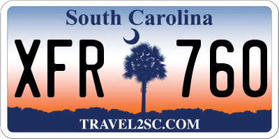 SC license plate XFR760