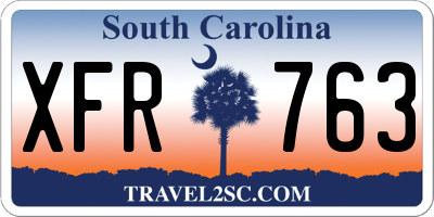 SC license plate XFR763