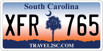 SC license plate XFR765