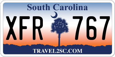 SC license plate XFR767