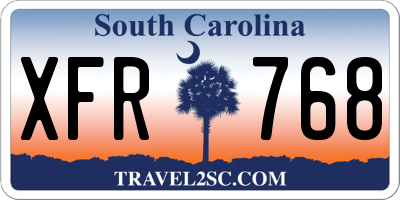 SC license plate XFR768