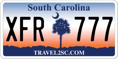 SC license plate XFR777