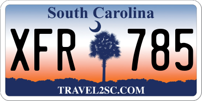 SC license plate XFR785