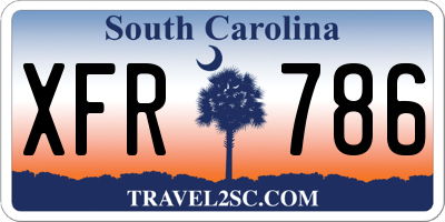 SC license plate XFR786