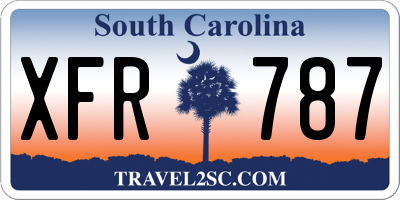 SC license plate XFR787