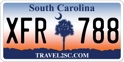 SC license plate XFR788