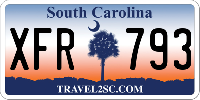 SC license plate XFR793