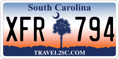 SC license plate XFR794