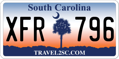 SC license plate XFR796