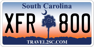 SC license plate XFR800