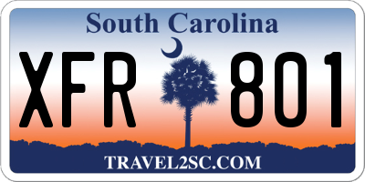 SC license plate XFR801