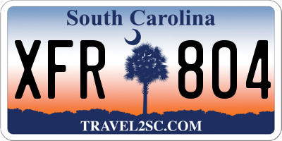 SC license plate XFR804