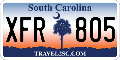 SC license plate XFR805