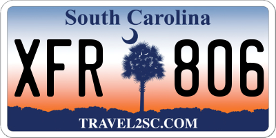 SC license plate XFR806