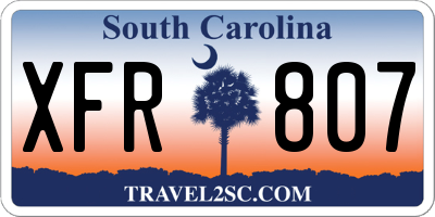 SC license plate XFR807