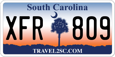 SC license plate XFR809