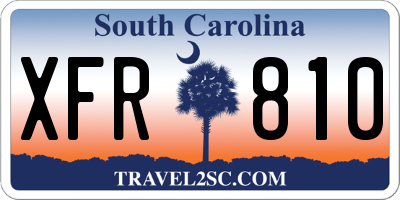 SC license plate XFR810