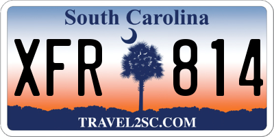 SC license plate XFR814