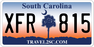 SC license plate XFR815