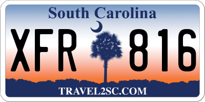 SC license plate XFR816
