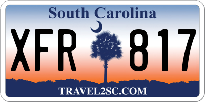 SC license plate XFR817