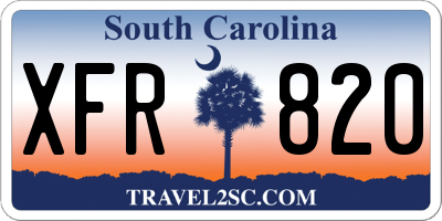 SC license plate XFR820