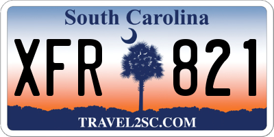 SC license plate XFR821