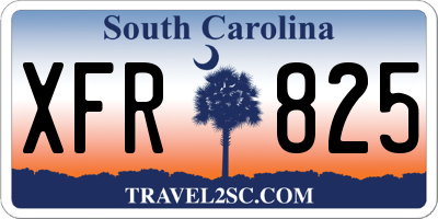 SC license plate XFR825