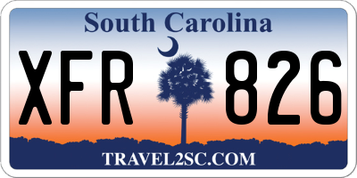 SC license plate XFR826