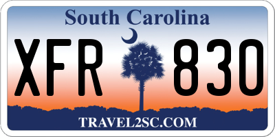 SC license plate XFR830