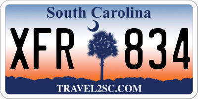 SC license plate XFR834
