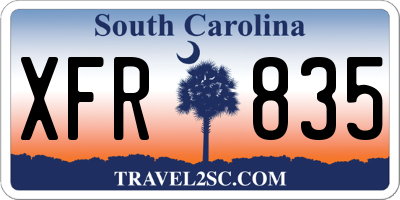 SC license plate XFR835