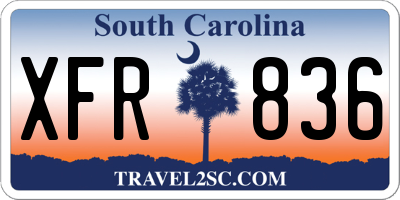 SC license plate XFR836