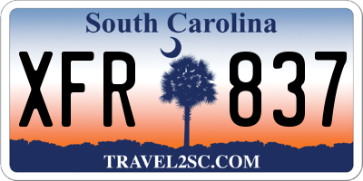 SC license plate XFR837