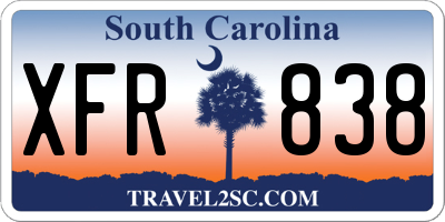 SC license plate XFR838