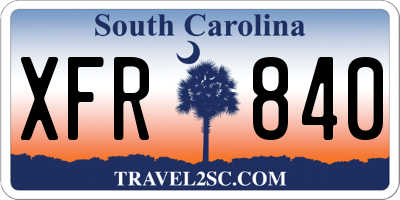 SC license plate XFR840