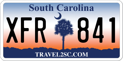 SC license plate XFR841