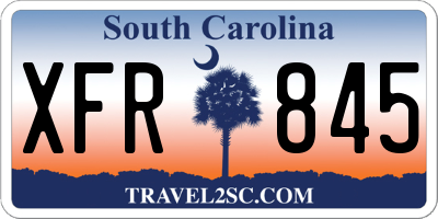 SC license plate XFR845