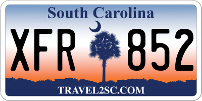 SC license plate XFR852
