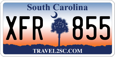 SC license plate XFR855
