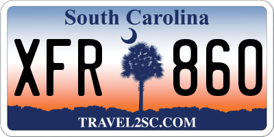 SC license plate XFR860