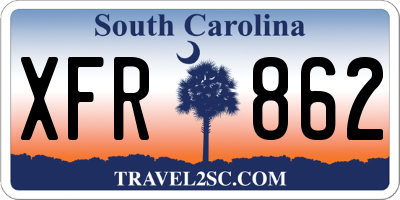 SC license plate XFR862