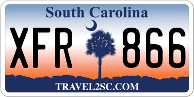 SC license plate XFR866