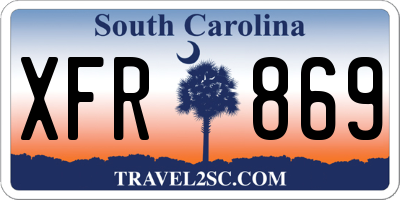 SC license plate XFR869