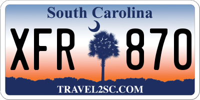 SC license plate XFR870