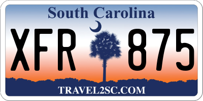 SC license plate XFR875